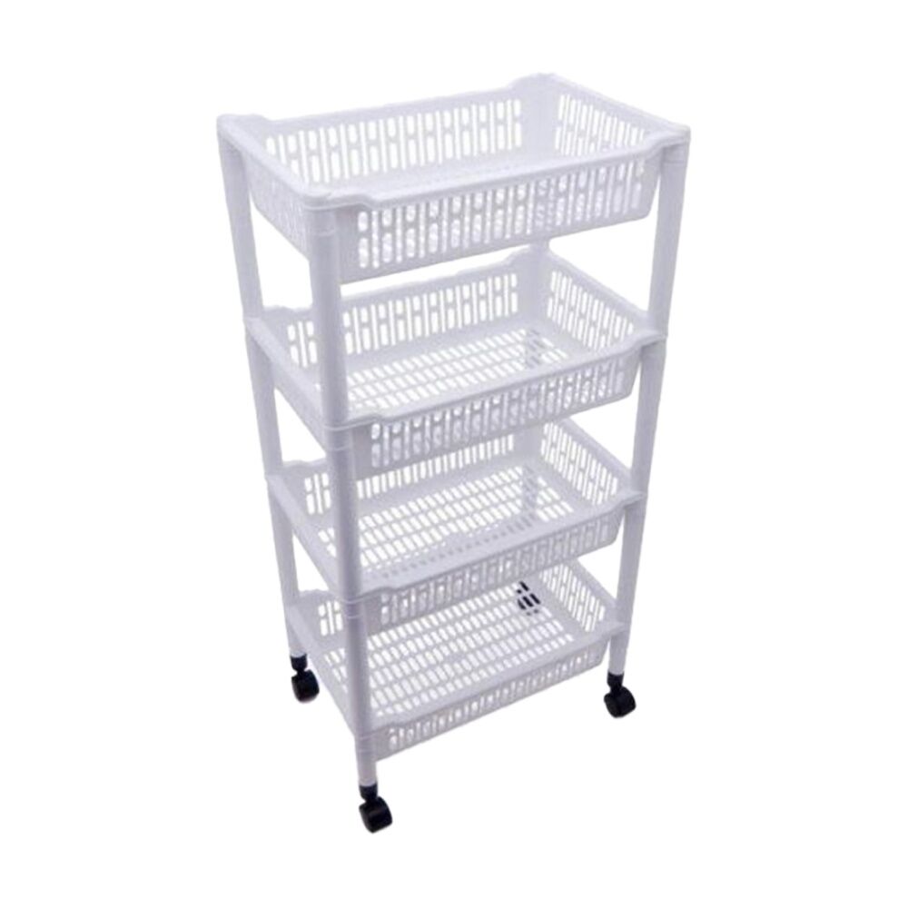 Braz 4 Level Plastic Storage Cart Trolley w/ Wheels 45x33x98cm Assorted (2 Pack) — image 2