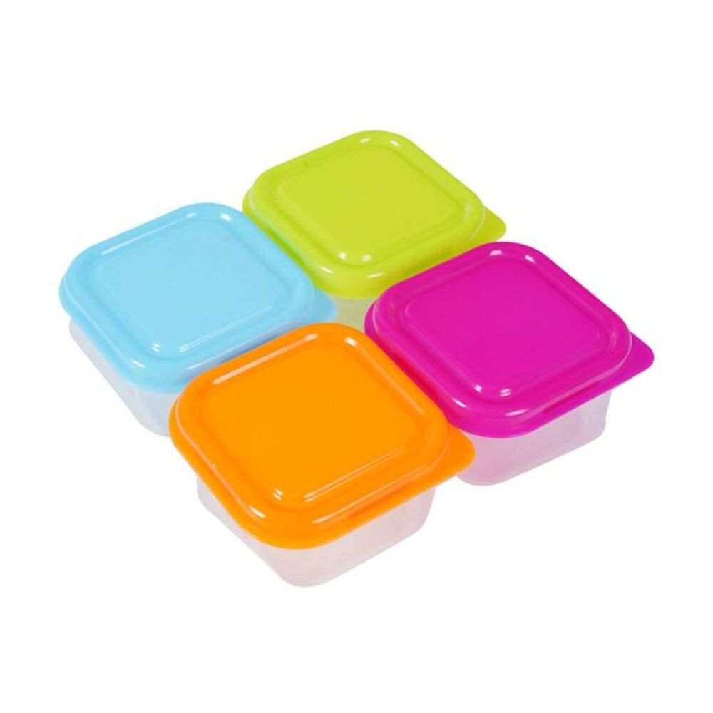 Braz Mini Plastic Food Storage Containers w/ Colourful Lids 6.5x5.5x4cm (4 Pieces) — image 4