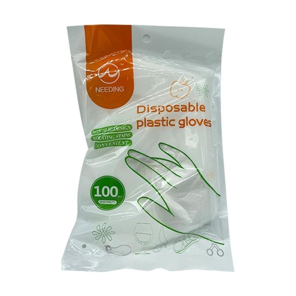 Braz 100pc Braz Disposable Non Slip Cleaning Gloves White/Grey (24 Pack) — image 2