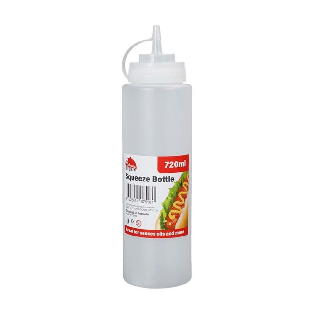 Culinary Kitchen Plastic Squeeze Bottle Sauce Dispenser 700ml White (4 Pack) — image 2