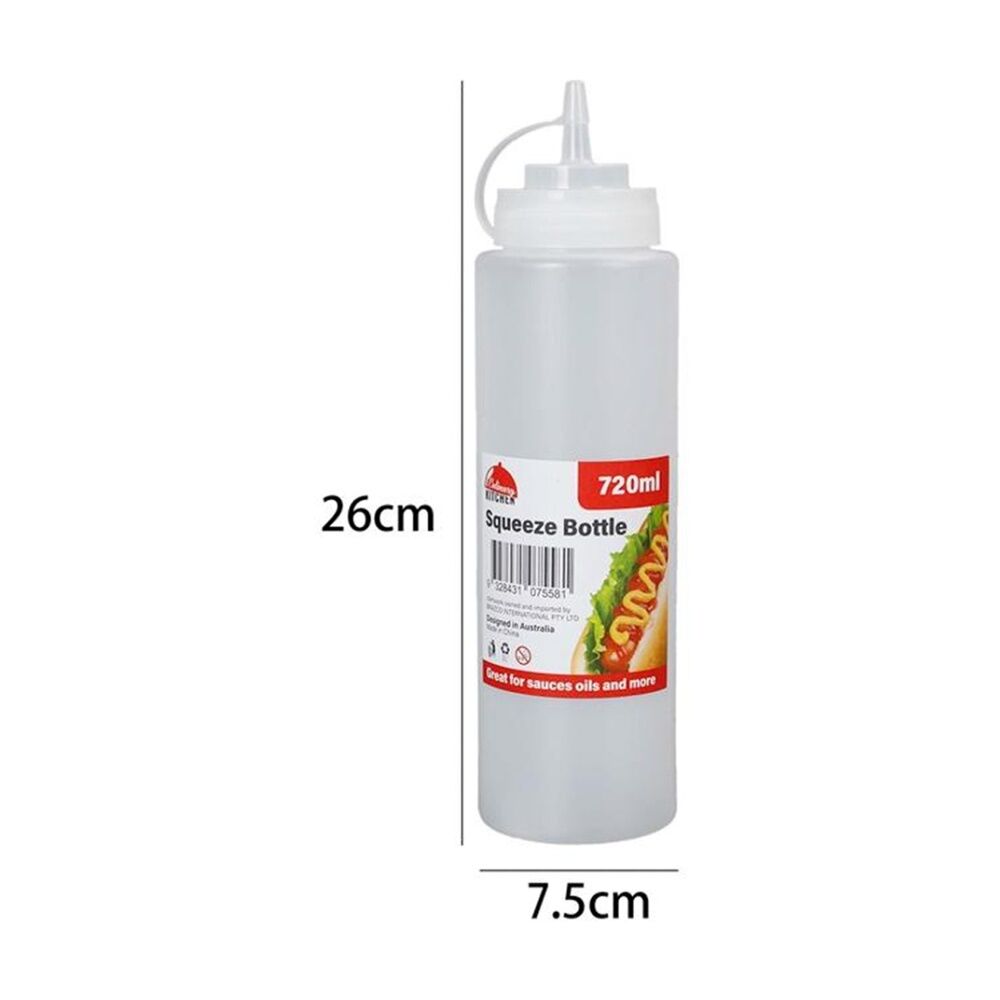 Culinary Kitchen 700ml White Plastic Squeeze Bottle Sauce Dispenser — image 2