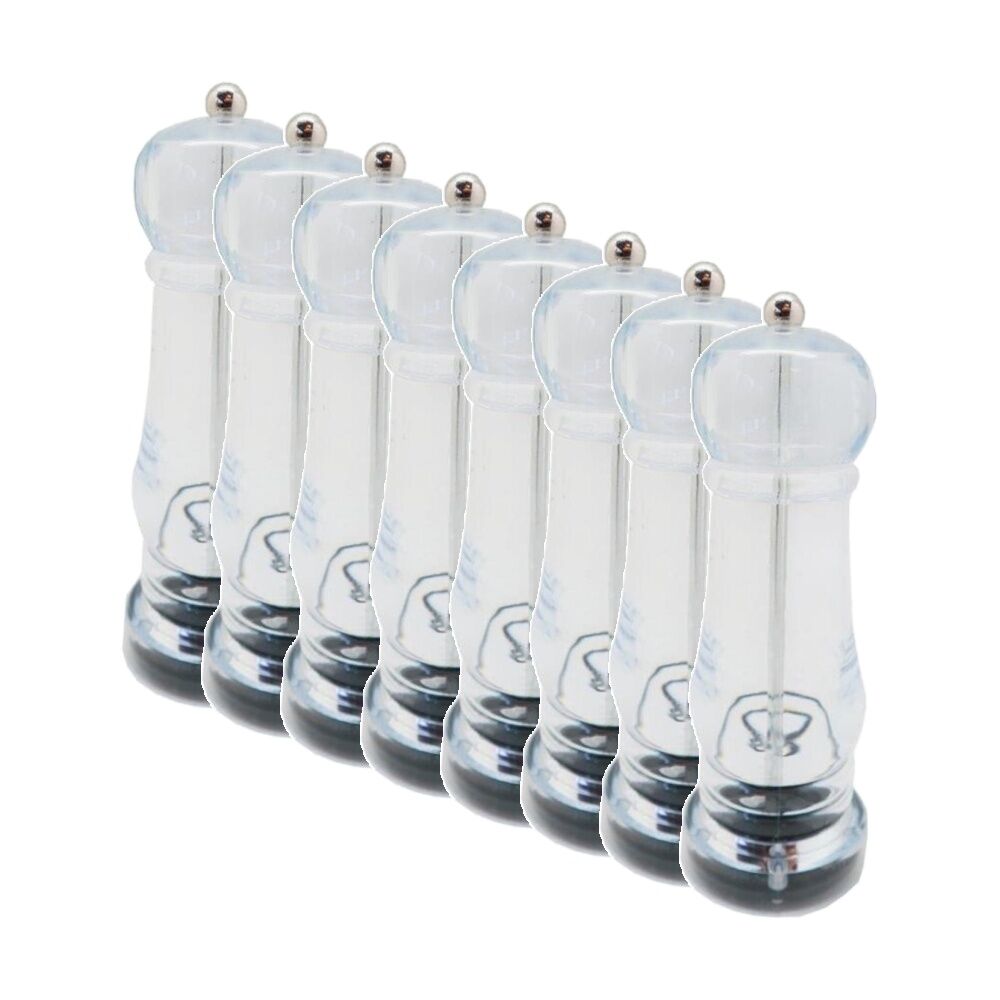 Braz Plastic Salt Or Pepper Grinder w/ Twist 17cm Clear (8 Pack)