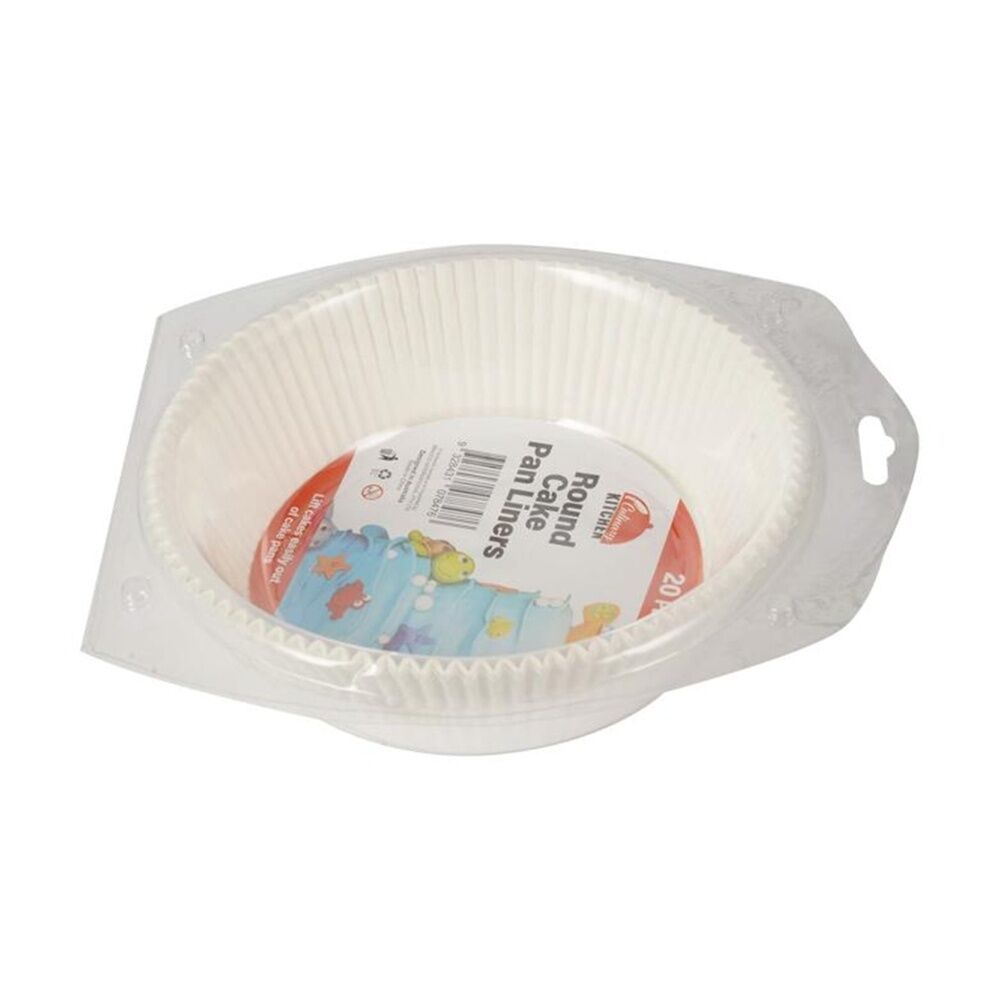 Braz 20pc Braz Round Cake Pan Liners w/ Fluted Edge Baking Accessories 24cm White (12 Pack) — image 4