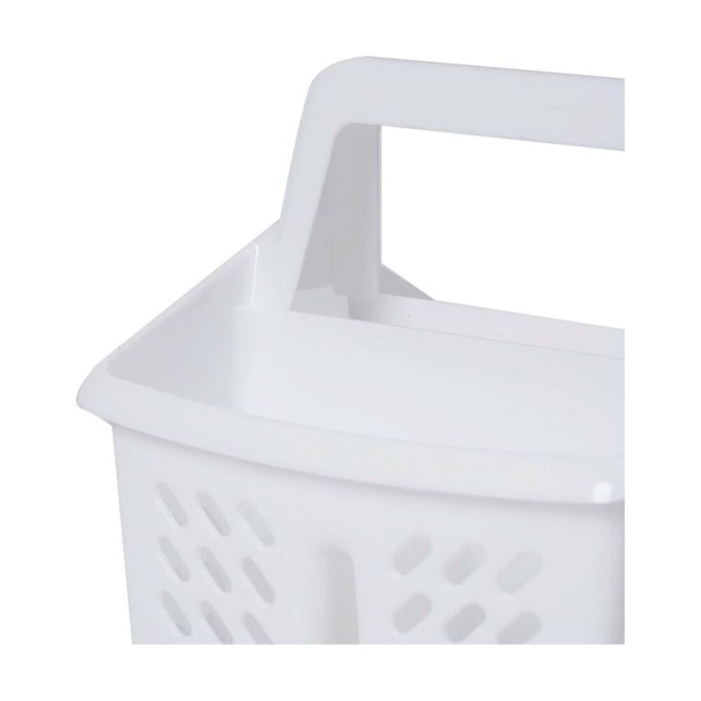 Braz Plastic Perforated Cutlery Storage Holder w/ Handle 15x13x16cm White (3 Pack) — image 5