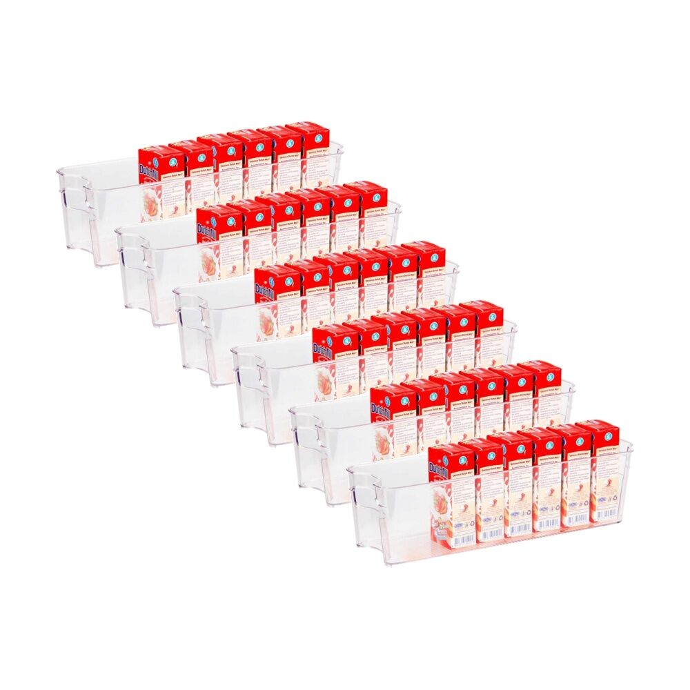 Braz Clear Plastic Kitchen Organiser Narrow Stack Storage Bin (6 Pack)