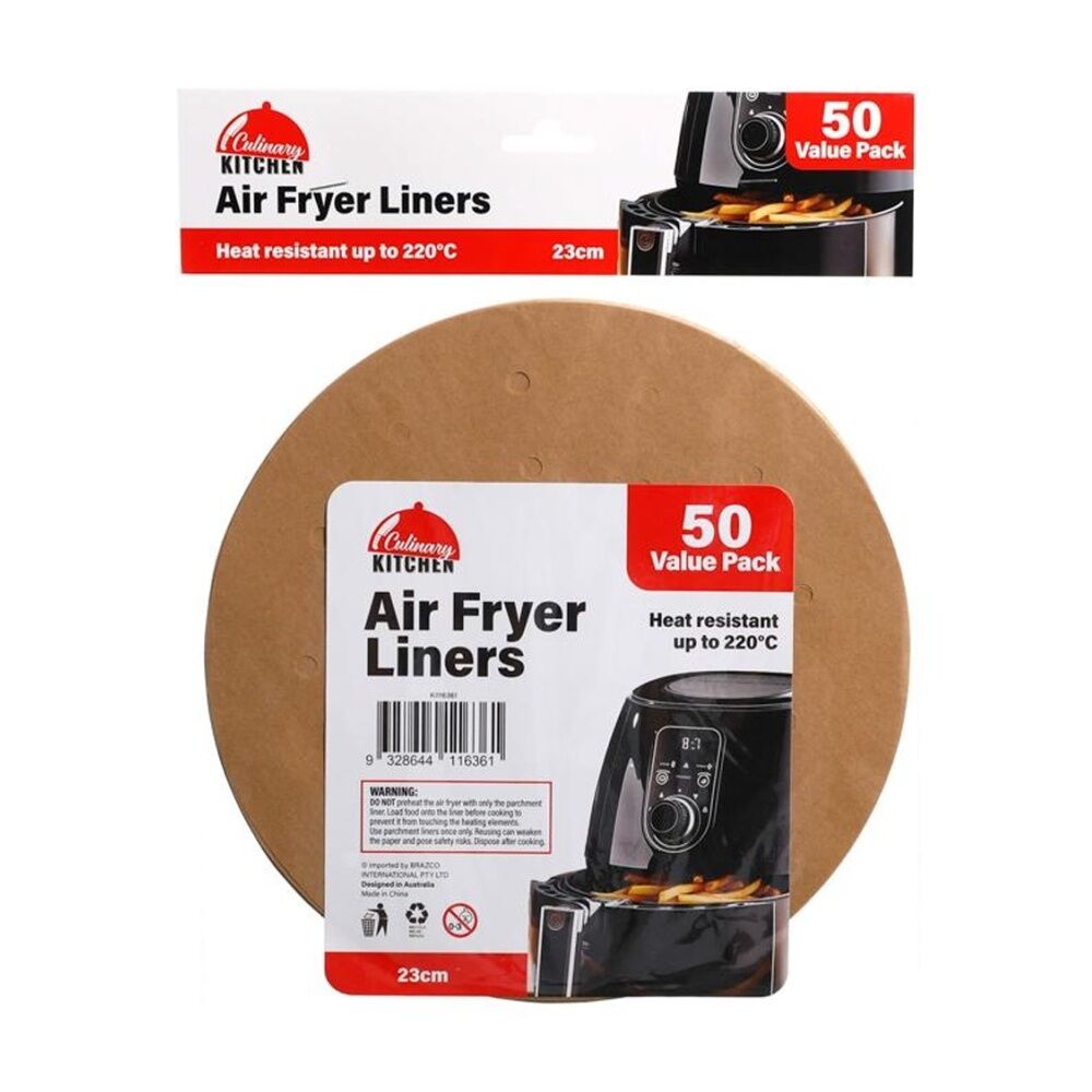 Braz Round Non-Stick Heat Resistant Air Fryer Sheets 23cm (50 Pieces)