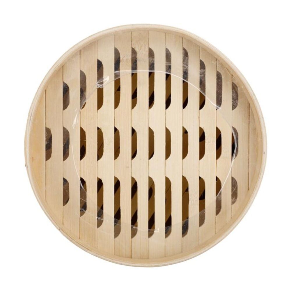 Braz 21cm Natural 2 Layer Round Woven Bamboo Steamer w/ Lid — image 4