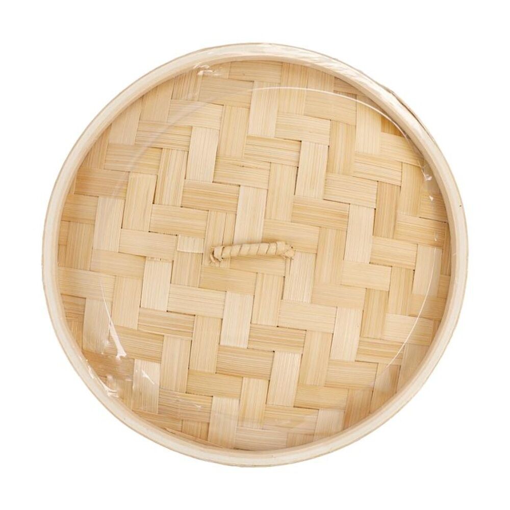 Braz 2 Layer Round Woven Bamboo Steamer w/ Lid 21cm Natural (2 Pack) — image 4
