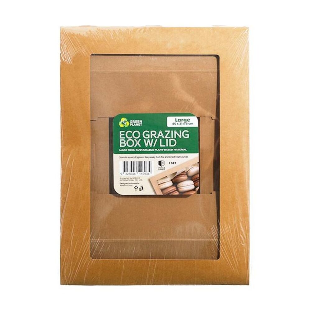 Braz Earth Friendly Grazing Box w/ Transparent Window Lid Large 45x31x8cm (12 Pack) — image 2