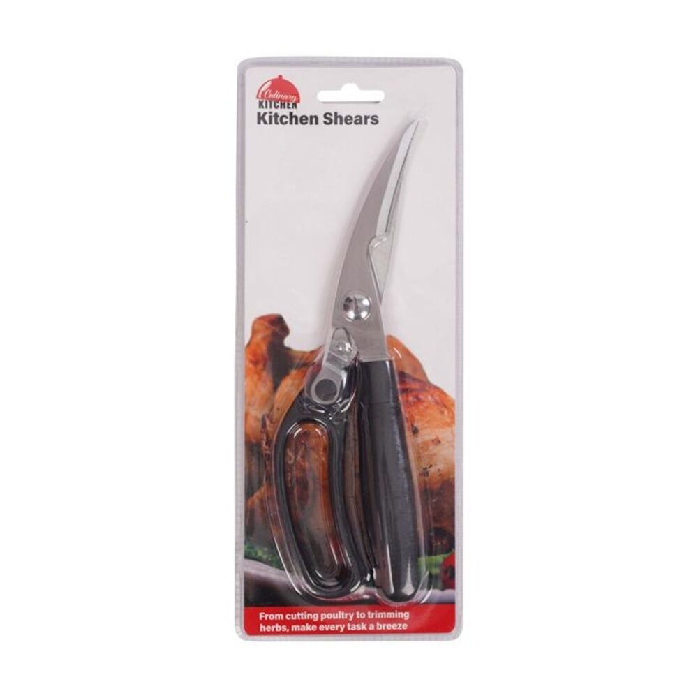 Culinary Kitchen Heavy Duty Stainless Steel Shears w/ Handle 23cm Black (2 Pack) — image 2