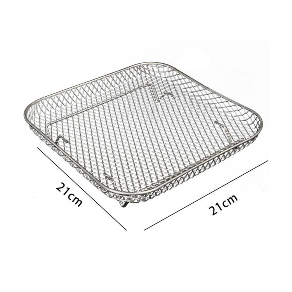Braz Square Stackable Air Fryer Wire Mesh Baskets 3 Level (3 Pieces) — image 3