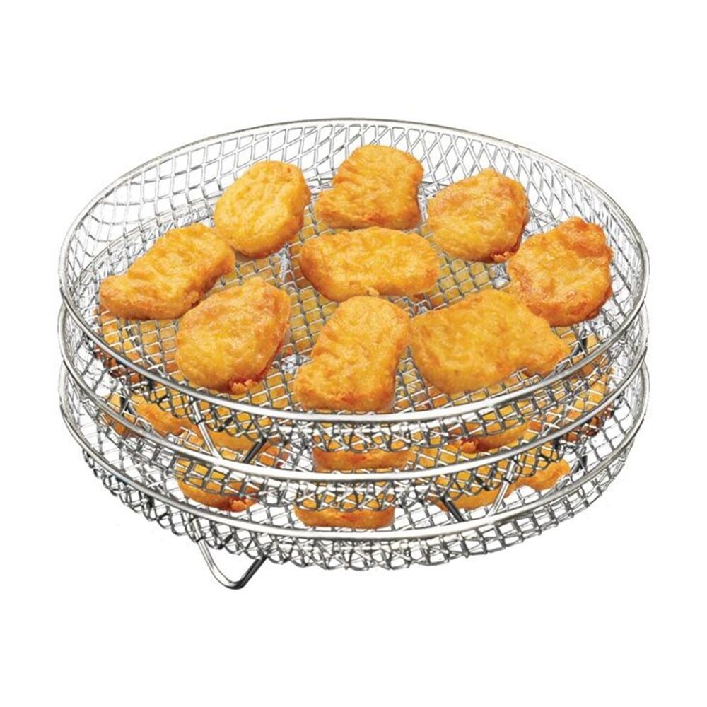 Braz Round Stackable Air Fryer Wire Mesh Baskets 3 Level (3 Pieces) — image 4