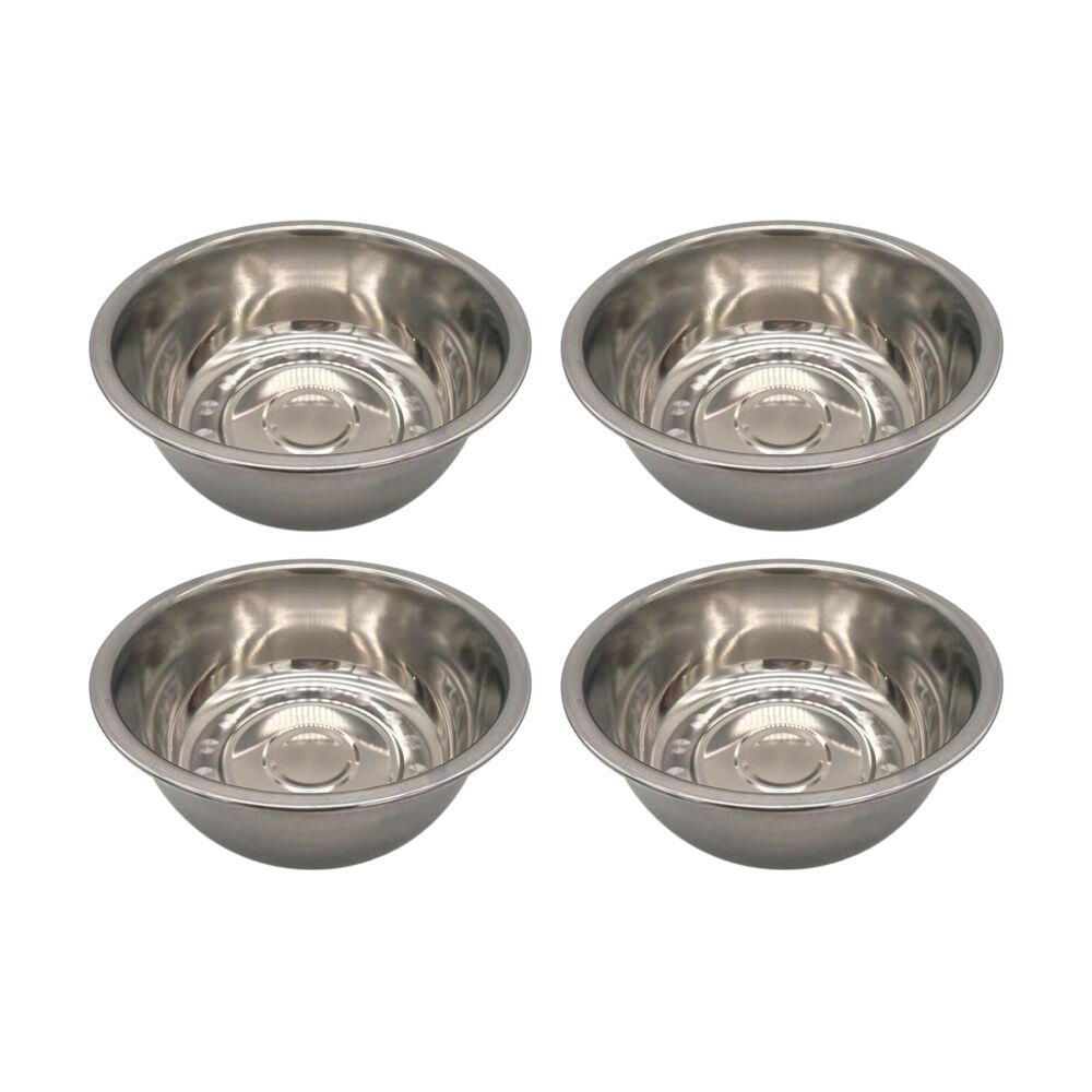 Braz Stainless Steel Kitchen Prep Mixing Bowl Serving Serveware 38cm Silver (4 Pack)