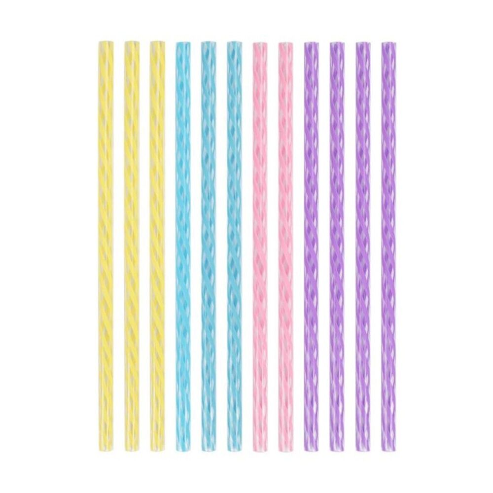 Braz 12pc Braz Plastic Reusable Straws Set 28cm Multi Colour (24 Pack) — image 4