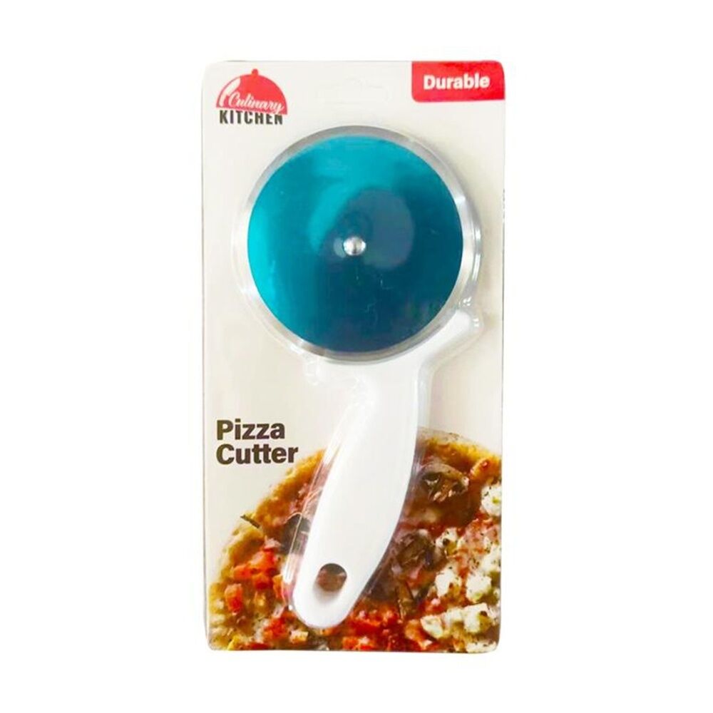 Culinary Kitchen Plastic Pizza Cutter Cooking Utensil White/Blue (2 Pack) — image 2