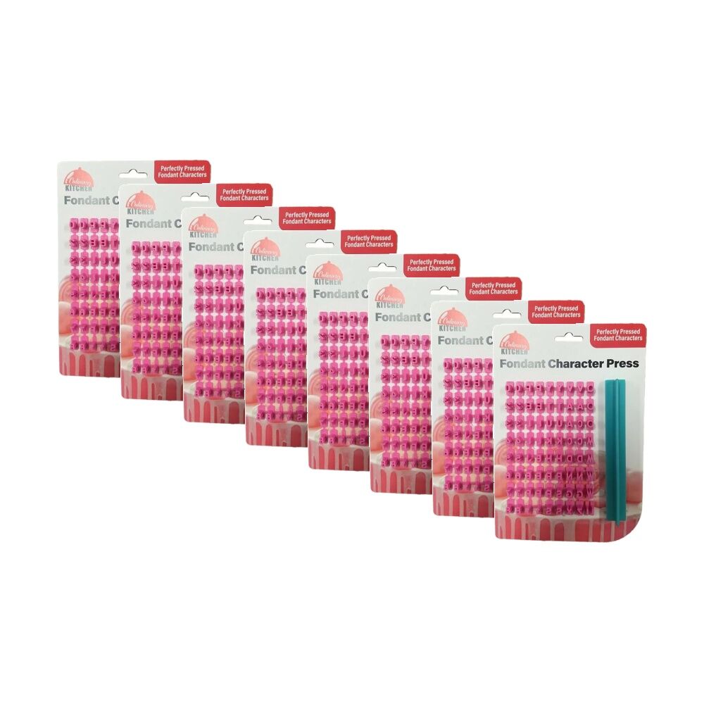 Braz Fondant Lettering Press Cake Decorating Letter & Number Stamp Set Tool (8 Pack)
