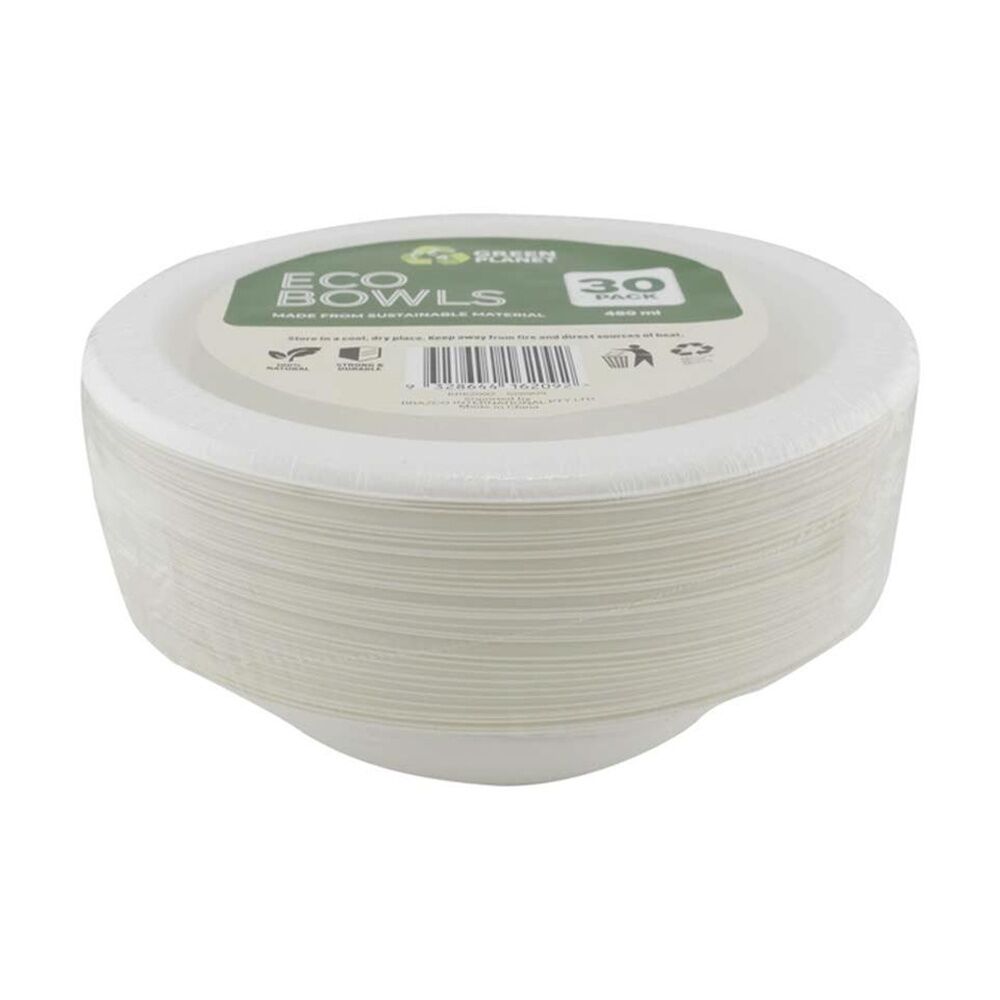Braz Earth Friendly Disposable Bowls Tableware Serveware 480ml (30 Pieces)