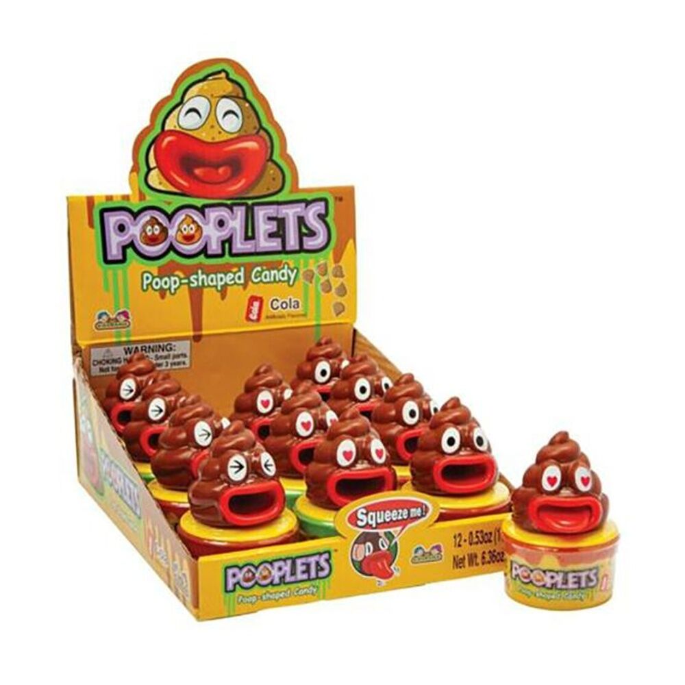 Kidsmania Pooplets Poop-Shaped Sweets/Candy Kids Toy 15g Assorted (12 Pack)