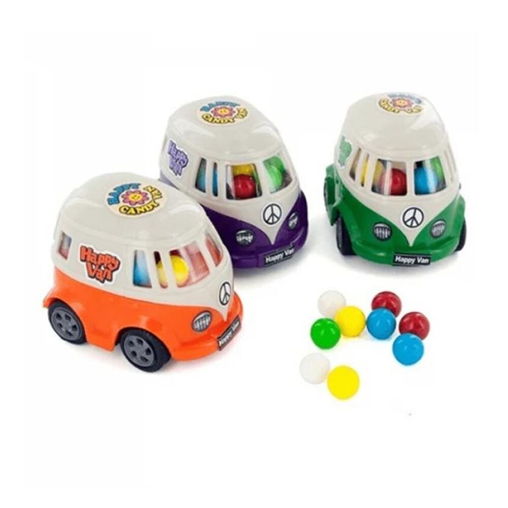 Kidsmania Happy Van Pull Back Toy Filled w/ Candy 15g Assorted (12 Pack) — image 3