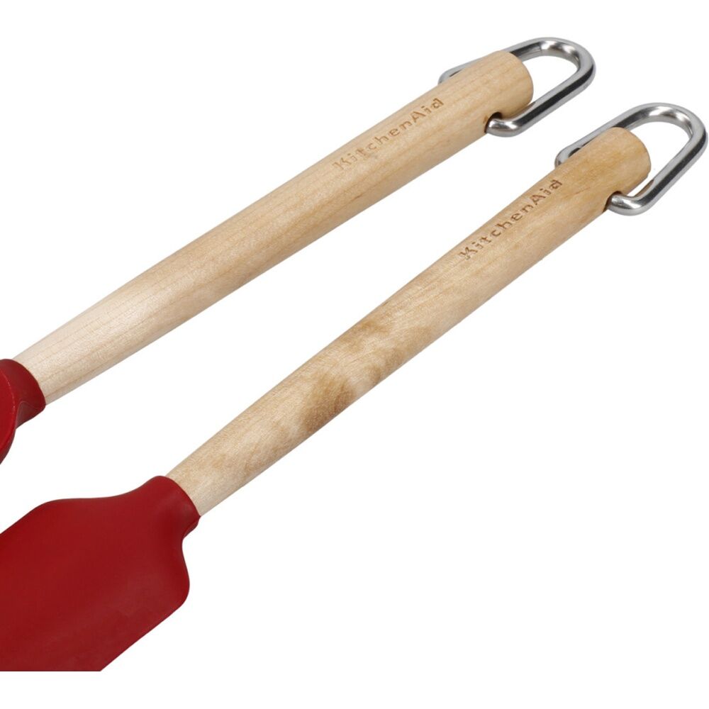 Kitchen Aid KitchenAid 2pc Mini Birchwood Spatulas Set Empire Red Heat Resistant — image 4