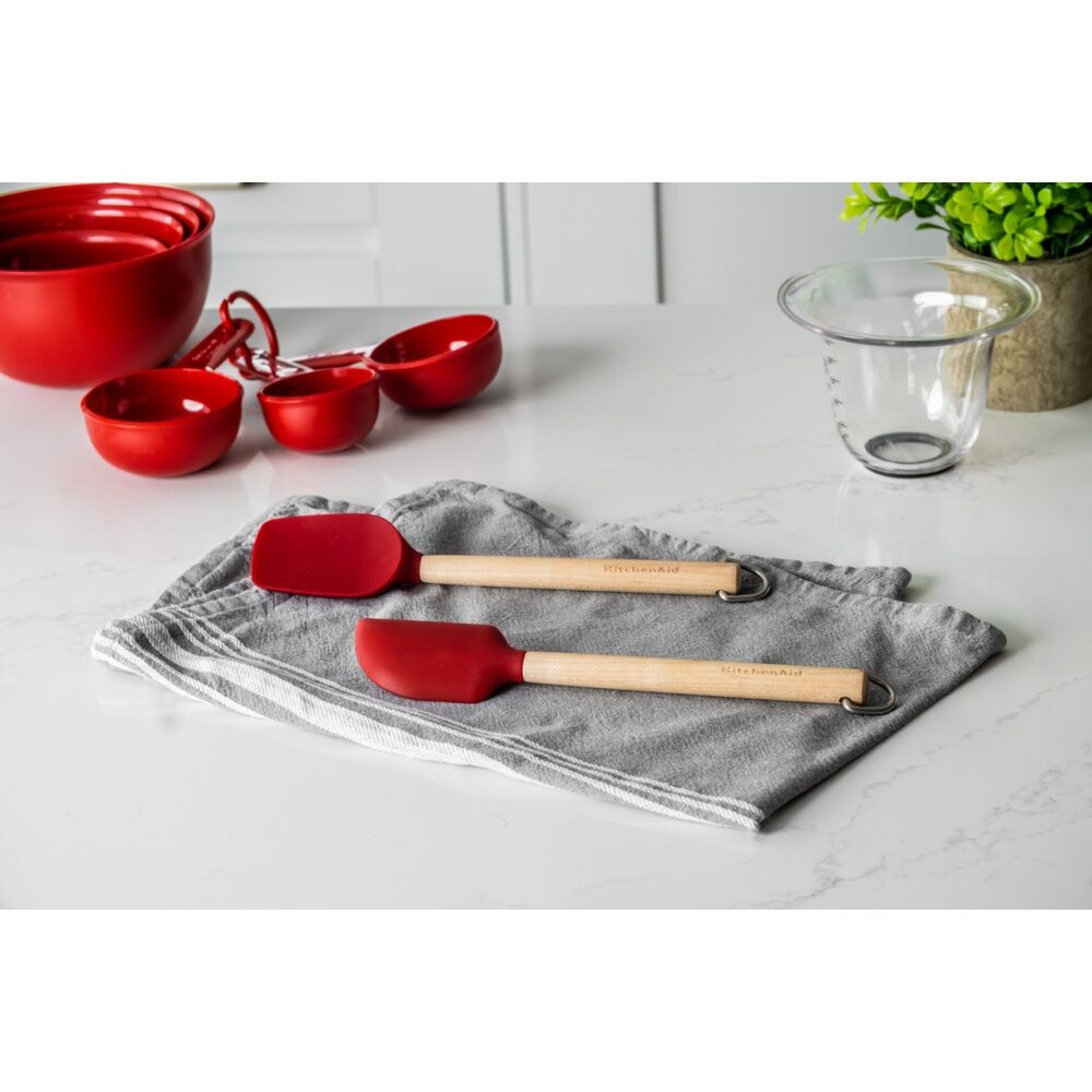 Kitchen Aid KitchenAid 2pc Mini Birchwood Spatulas Set Empire Red Heat Resistant — image 3