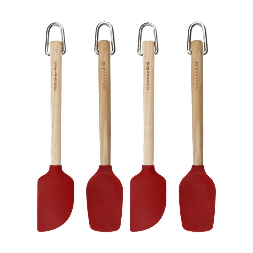 Kitchen Aid 2pc KitchenAid Mini Birchwood Kitchen Spatula Tool Set Empire Red (2 Pack)