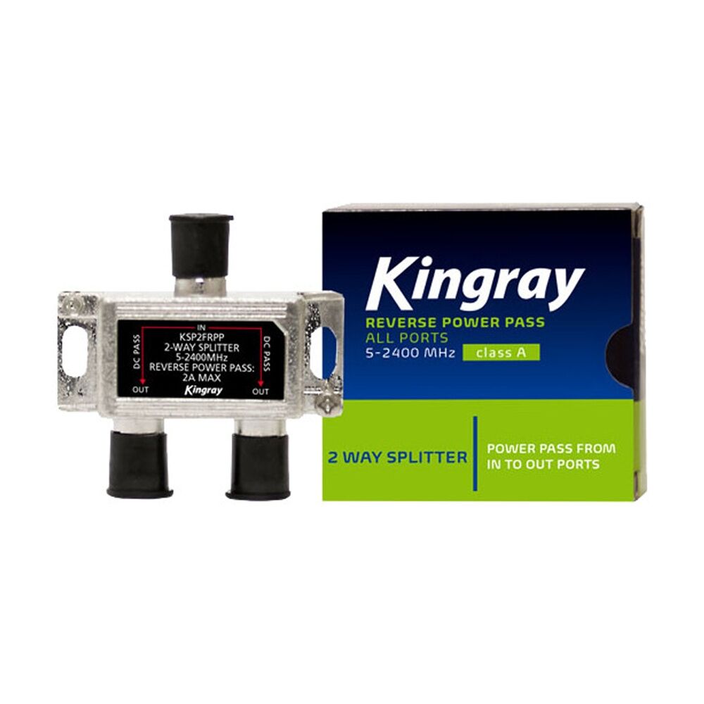 Kingray 2 Way 5-2400 Mhz Splitter Reverse Power Pass All Ports MHz