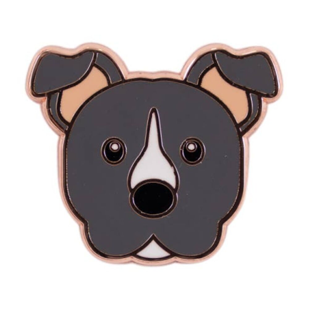 Splosh Staffy Keepsake Pin Enamel 3y+ Rose Gold Grey White 3x1x2.5cm Splosh