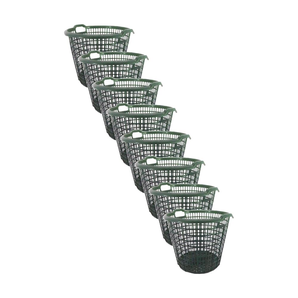 Braz Plastic Round Laundry Basket w/ Handles 41x33cm Assorted (8 Pack)