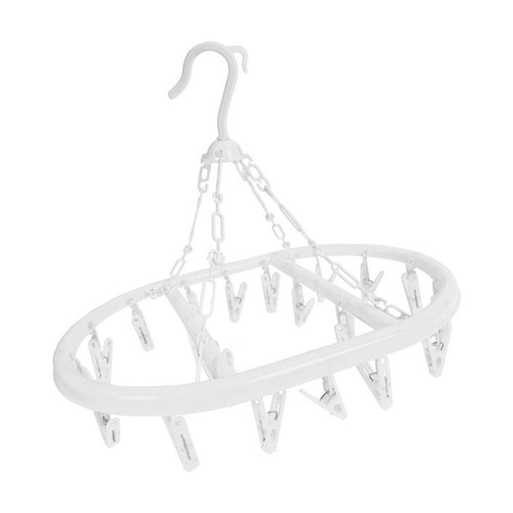 Braz Plastic Oval Airer Clothes Hanger w/ 20 Peg Hooks Assorted (3 Pack) — image 2