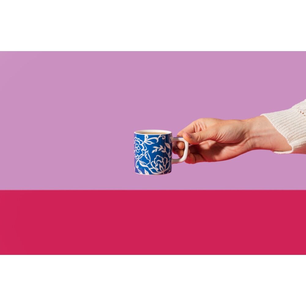 LA Cafeti?re La Cafetiere Blu Fiorato Floral Pattern Ceramic Espresso Cup Mug Blue 120ml (4 Pack) — image 7