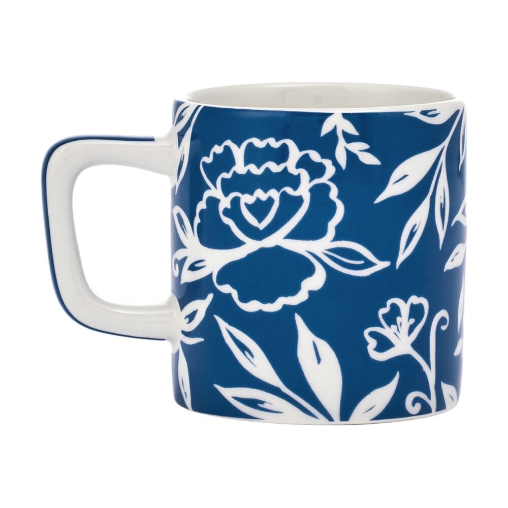 LA Cafeti?re La Cafetiere Blu Fiorato Floral Pattern Ceramic Espresso Cup Mug Blue 120ml (4 Pack) — image 4