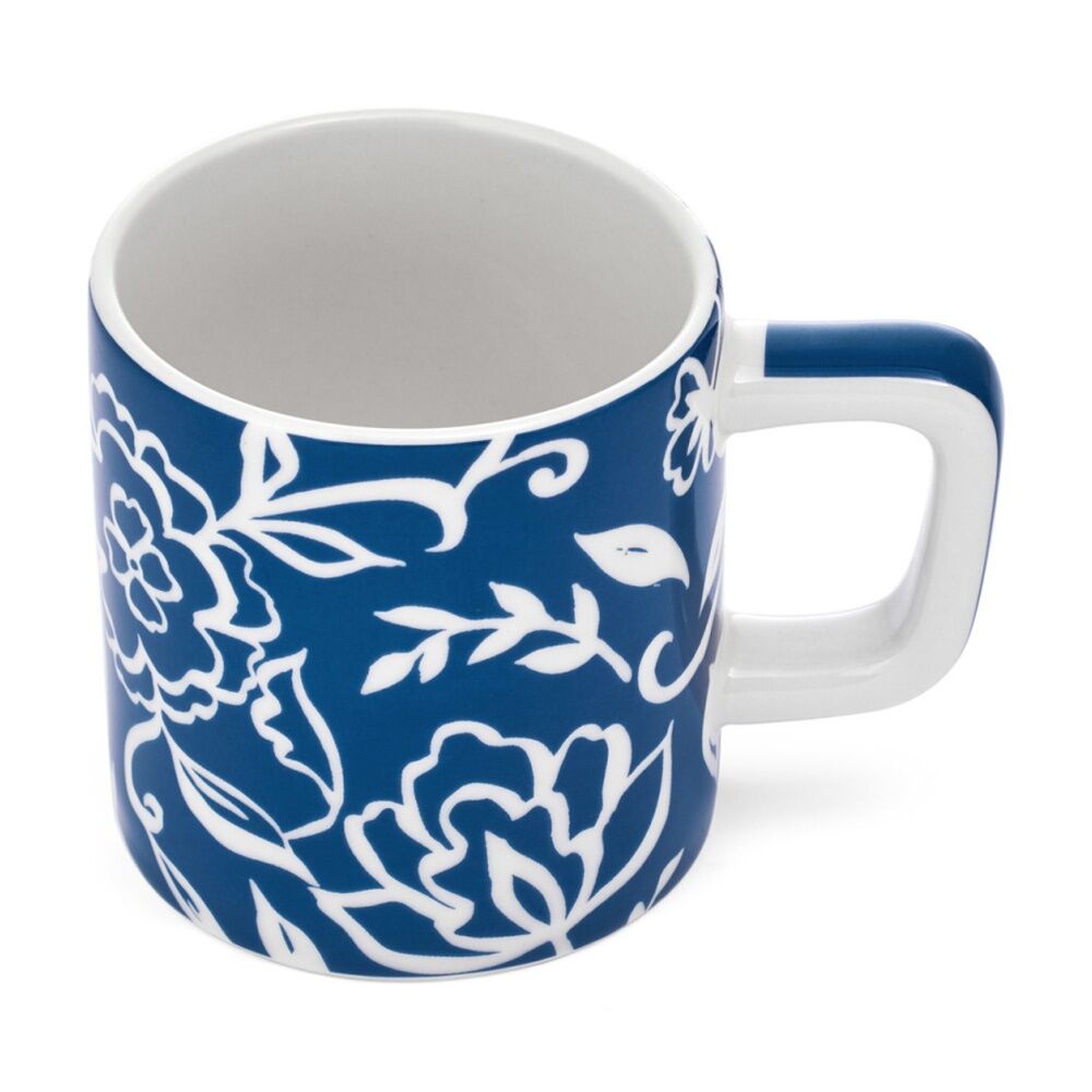 LA Cafeti?re La Cafetiere Blu Fiorato Floral Pattern Ceramic Espresso Cup Mug Blue 120ml (4 Pack) — image 3