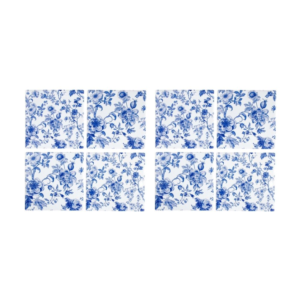 LVD 4pc LVD Decorative Hamptons Ceramic Square Drink Coasters Home Decor 10x10cm (2 Pack)