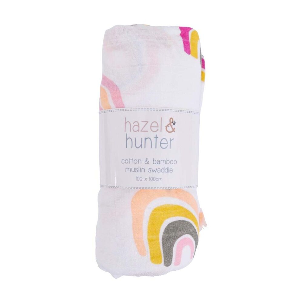 LVD 110x110cm Cotton/Bamboo Muslin Children/Baby Wrap Rainbow