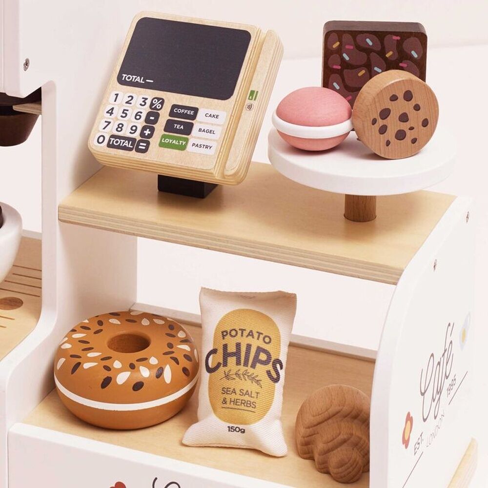 LE Toy Van Tabletop Cafe Playset Wooden Coffee Machine Accessories Kids 3y+ Le Toy Van — image 3
