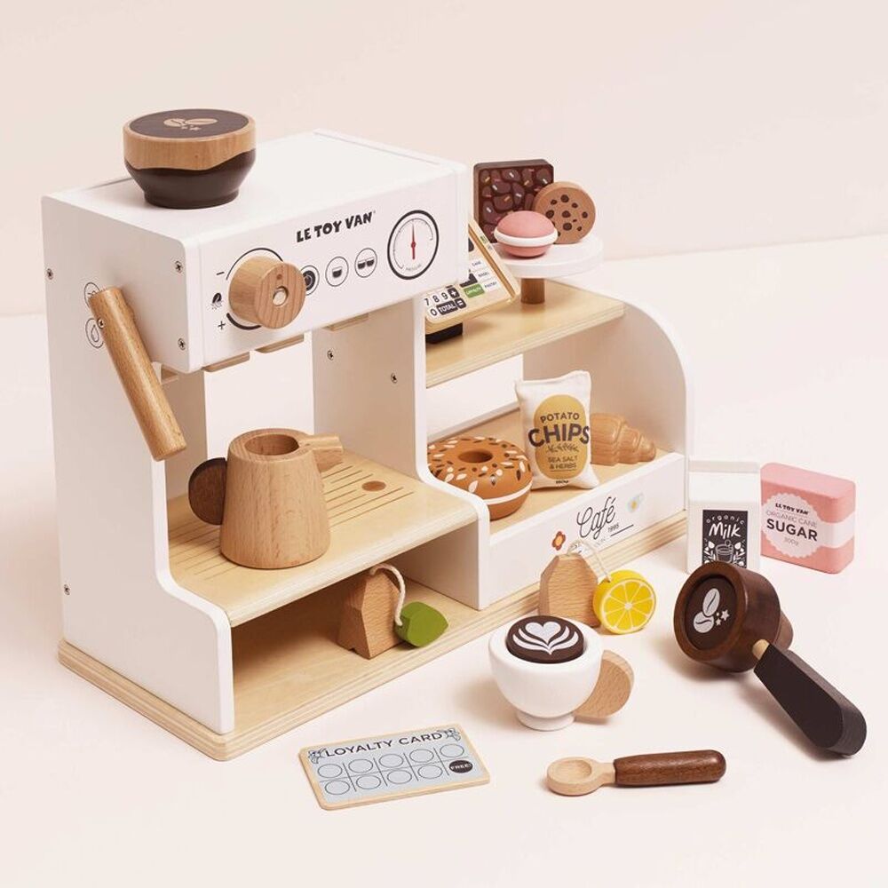 LE Toy Van Tabletop Cafe Playset Wooden Coffee Machine Accessories Kids 3y+ Le Toy Van — image 4
