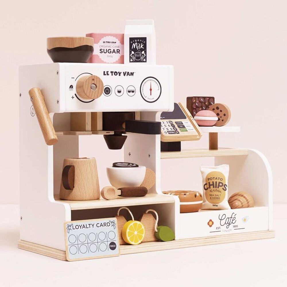 LE Toy Van Tabletop Cafe Playset Wooden Coffee Machine Accessories Kids 3y+ Le Toy Van — image 5