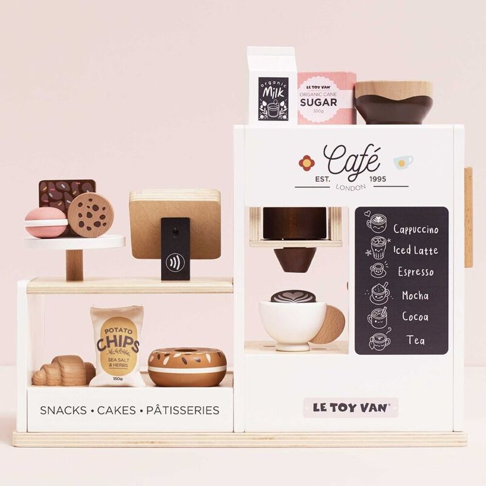 LE Toy Van Tabletop Cafe Playset Wooden Coffee Machine Accessories Kids 3y+ Le Toy Van — image 6