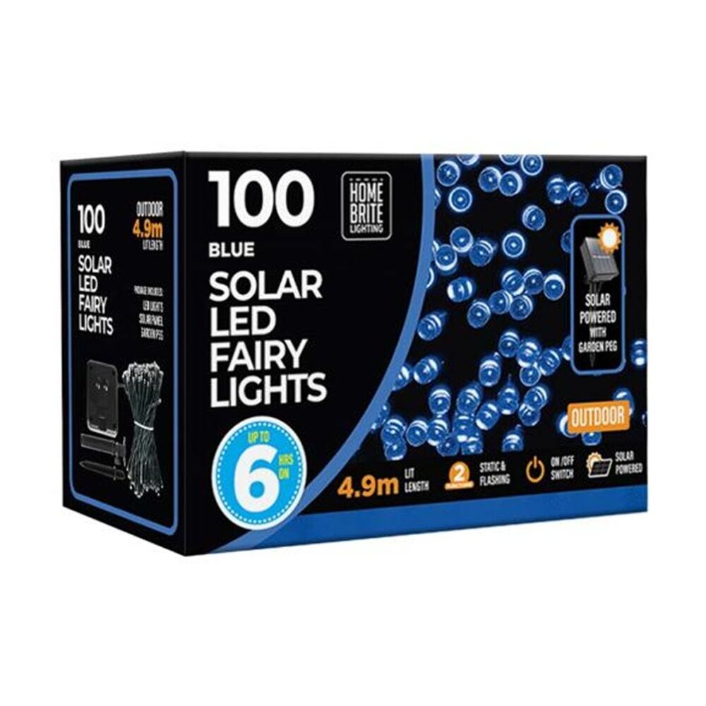 Home Brite Outdoor LED Solar Fairy String Lights 4.9 Metres Blue (3 Pack) — image 2