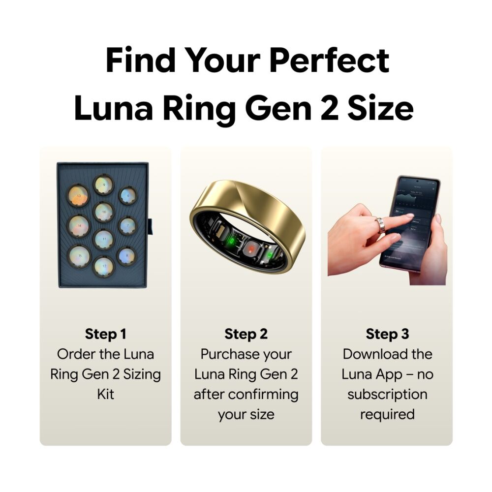 Luna Smart Ring Gen 2 Sizing Kit Accurate Fit One Size For All (2 Pack) — image 9