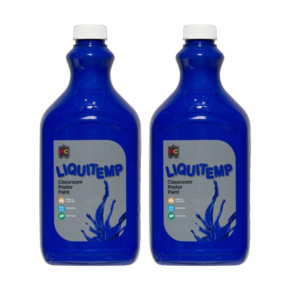 Educational Colours Liquitemp Classroom Poster Paint Brilliant Blue 2L (2 Pack)