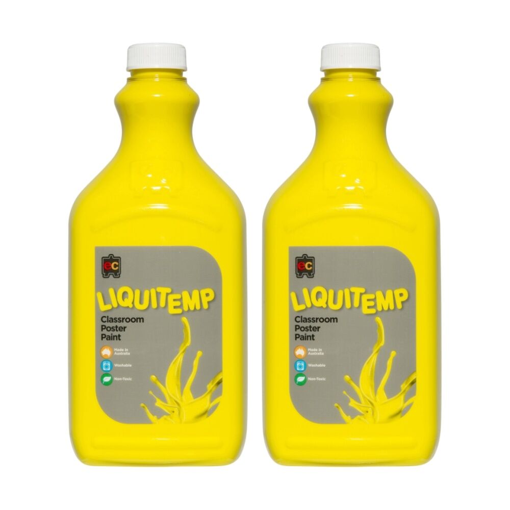 Educational Colours Liquitemp Classroom Poster Paint Brilliant Yellow 2L (2 Pack)