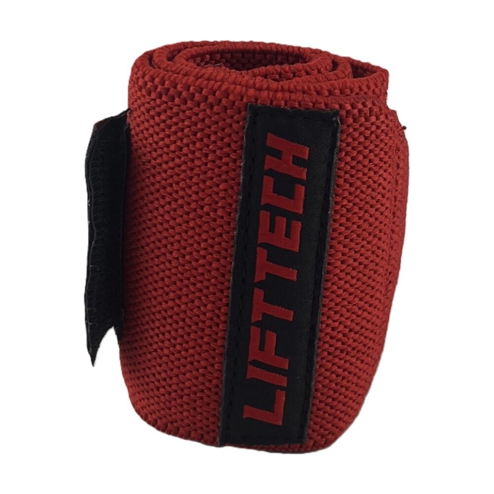 Lift-Tech Comp Elastic Support Wrist Wrap Red 18in w/ Thumb Loop (2 Pieces) — image 2
