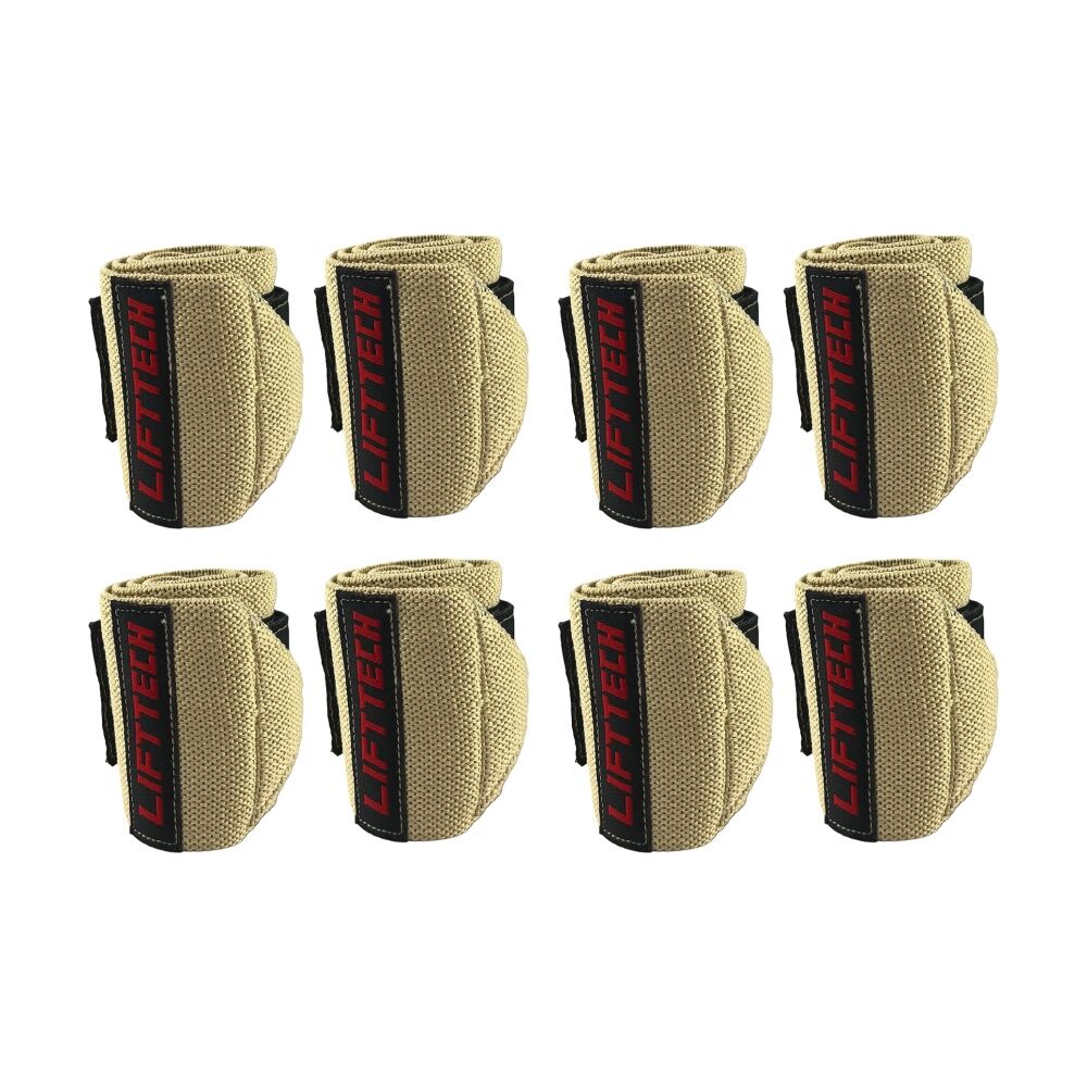 Lift-Tech 2pc Lift-Tech Comp Elastic Support Wrist Wrap Skin 18in w/ Thumb Loop (4 Pack)