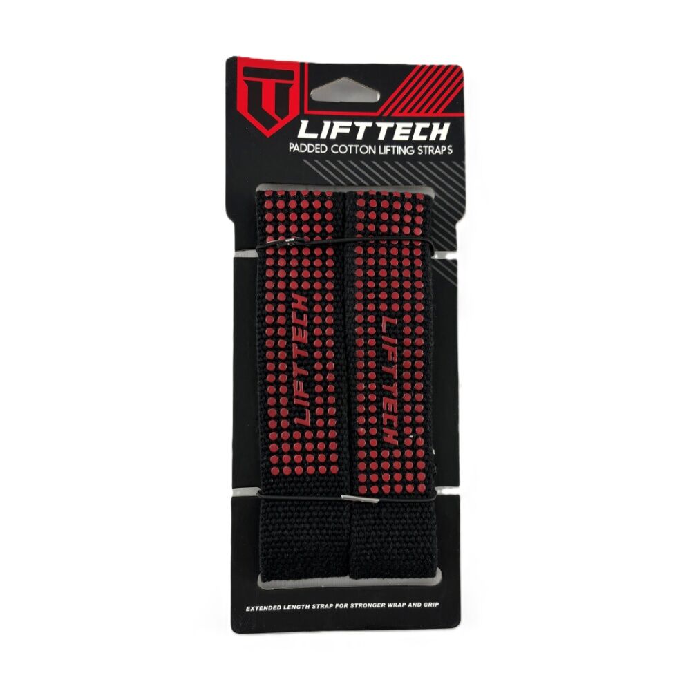 Lift-Tech 2pc Lift-Tech Neo-Tech Padded Cotton Wrist Support Lifting Straps Dot 21.5in (2 Pack) — image 2
