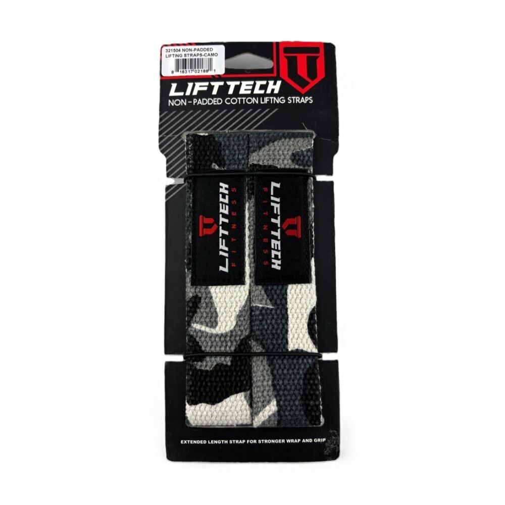 Lift-Tech 2pc Lift-Tech Cotton Heavy Lifting Support Durable Grip Straps Camo 21in (2 Pack) — image 2