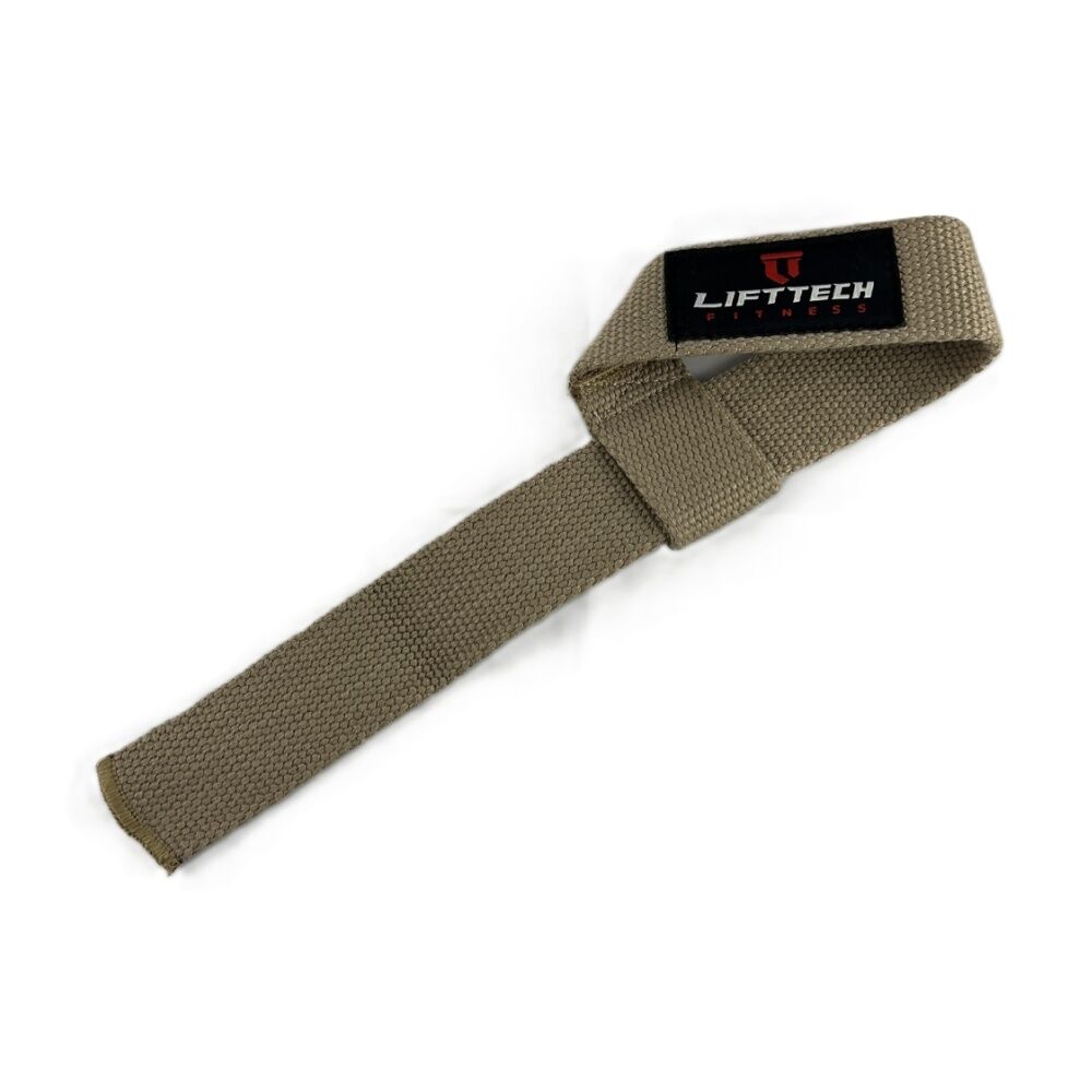 Lift-Tech 2pc Lift-Tech Cotton Heavy Lifting Support Durable Grip Straps Tan 21in (2 Pack) — image 3