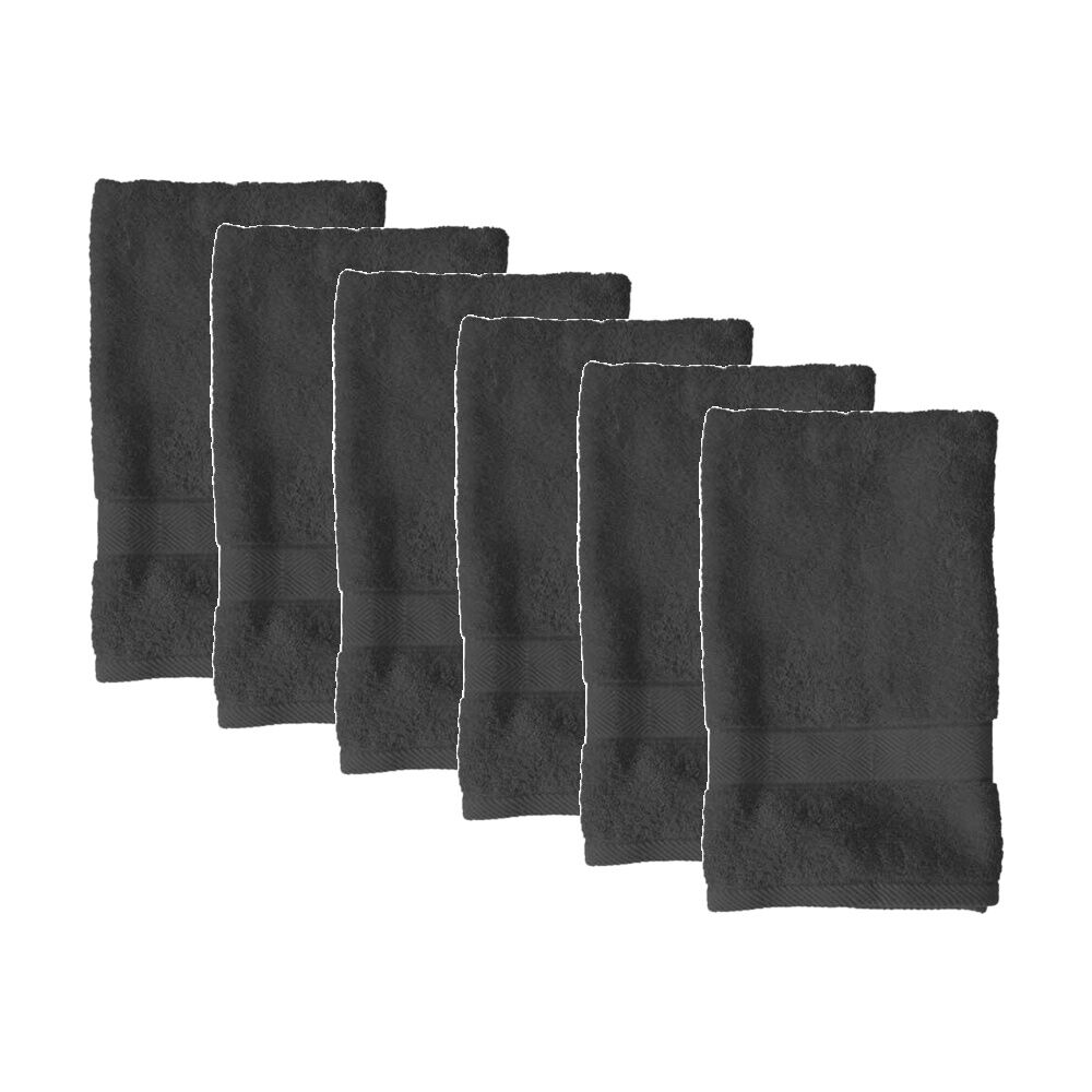 Regal Soft Cotton Absorbent Bath Towel Bathroom Accessory 68x137cm Black (6 Pack)