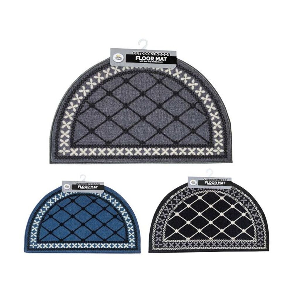 Braz 50x80cm Assorted Outdoor Indoor Non Slip Latex Diamond Doormat — image 2